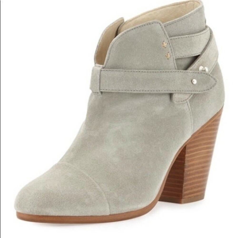 Rag & Bone Harrow ankle booties Light Gray Suede size 39.5/ US 9.5 Chic Modern